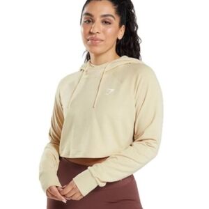 Gymshark Training Cropped Hoodie - Vanilla Brown